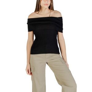 Only Ribbed Knit OfftheShoulder Top Women black Knitwear